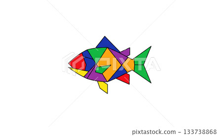 Fish silhouette illustration logo on a white background 133738868