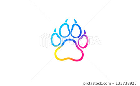 Paw illustration logo on a white background. Animal care concept Paw illustration logo on a white background. Animal care concept 133738923
