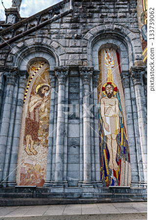 Interior of the Basilica in the Sanctuary of Lourdes, France. Interior of the Basilica in the Sanctuary of Lourdes, France. 133739062
