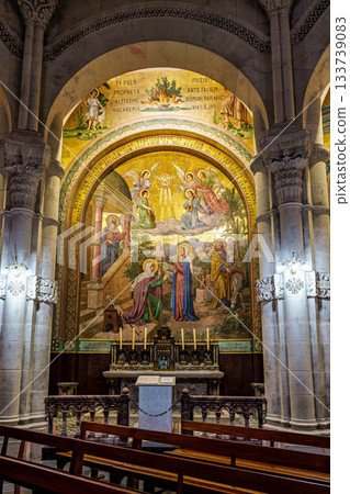 Interior of the Basilica in the Sanctuary of Lourdes, France. Interior of the Basilica in the Sanctuary of Lourdes, France. 133739083