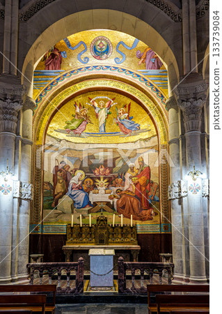 Interior of the Basilica in the Sanctuary of Lourdes, France. Interior of the Basilica in the Sanctuary of Lourdes, France. 133739084