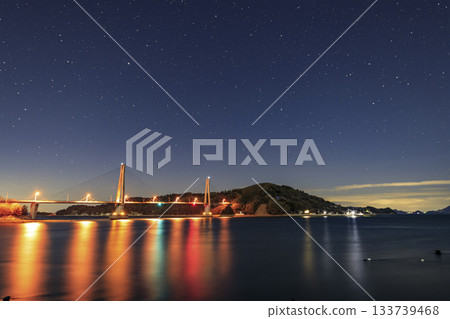 瀨戶內海早春星空：夜景橋與春季星座 133739468