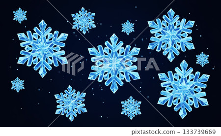 Christmas card with ice snowflakes 133739669