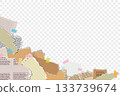 Creative collage of torn paper pieces and sticky notes. Scrapbook border template Creative collage of torn paper pieces and sticky notes. Scrapbook border template 133739674
