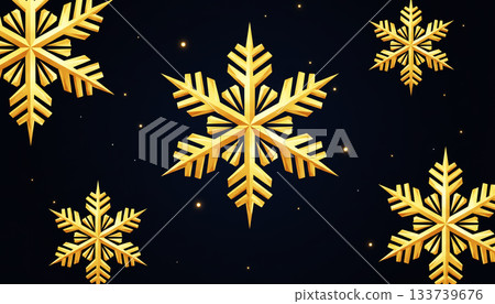 Christmas card with gold snowflake 133739676