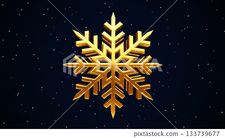 Christmas card with gold snowflake 133739677