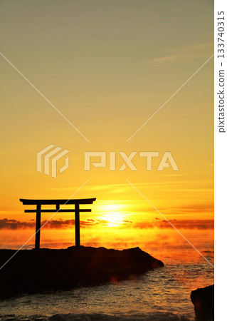 Ibaraki Prefecture: First sunrise and air storm from Oarai Isosaki Shrine Ibaraki Prefecture: First sunrise and air storm from Oarai Isosaki Shrine 133740315