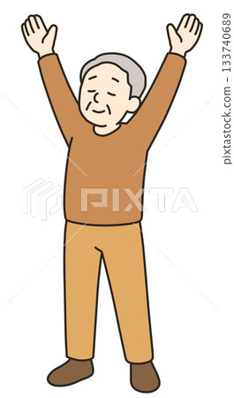 "AI-generated image" of an elderly person channeling 133740689