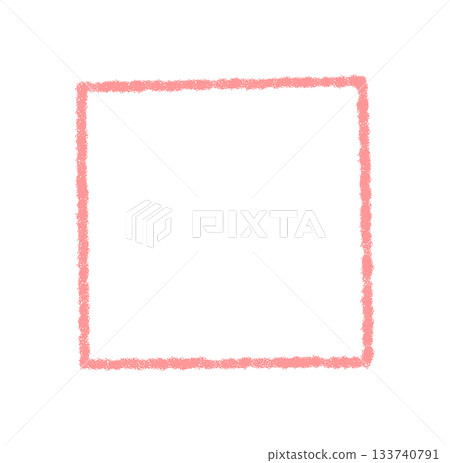 Handdrawn pink crayon rectangle with textured border and bold frame. Quote box for message and textbox icon, background for communication, modern minimal template creative context. 133740791