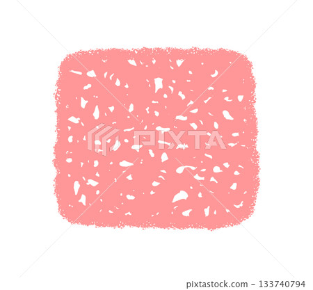 Pastel crayon sketch forms a grunge square frame. Abstract scribble patch displays fluid texture and squiggle background. Rectangle quote element blends soft color and artistic structure for creative 133740794