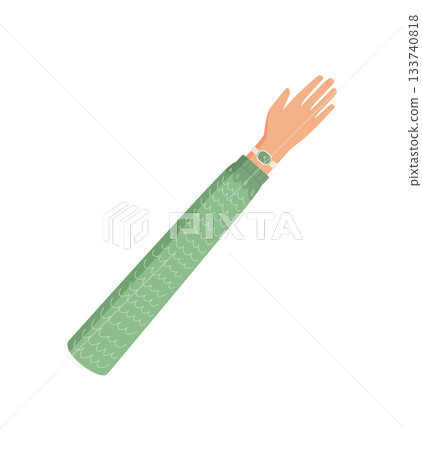 Open colorful hand gesture in flat abstract style. Open human arm with fingers extended. Vibrant hand symbol for communication, unity, and creative concepts in modern design. Open colorful hand gesture in flat abstract style. Open human arm with fingers extended. Vibrant hand symbol for communication, unity, and creative concepts in modern design. 133740818