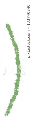 Hand drawn green crayon bracket icon. Curly punctuation mark, right font element with sketch style. Artistic symbol for creative use, modern accent in isolated simple form. 133740840