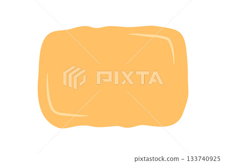 Hand drawn organic squiggle rectangle shape with soft fluid form, abstract blob and irregular outline as a playful sticker. Warm background design for creative text or doodle label template. 133740925