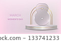 March 8 International Womens Day Celebrate holiday. Symbol of equality strength and femininity. For marketing banner social media and campaign. Vector illustration. 133741233