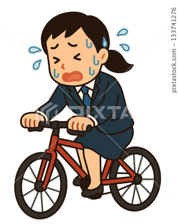 AI-generated image of a man and woman in suits riding bicycles AI-generated image of a man and woman in suits riding bicycles 133741276