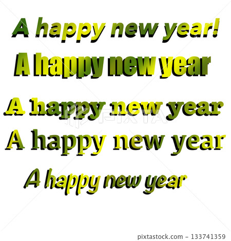 可用於新年賀卡等的“新年快樂”設計字母。 可用於新年賀卡等的“新年快樂”設計字母。 133741359