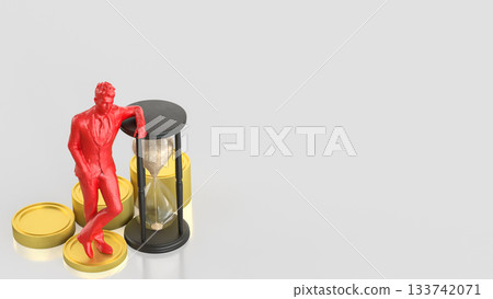 Time Management Wealth Growth Concept Sculpture 3d rendering. 133742071