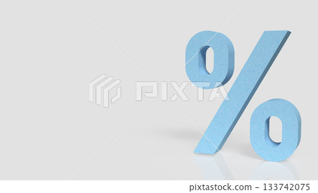 Minimalist Percentage Symbol Finance Concept 3d rendering. 133742075