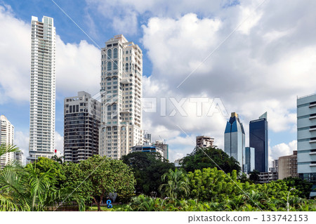 The skyline of skyscrapers in Panama City, Panama. The skyline of skyscrapers in Panama City, Panama. 133742153