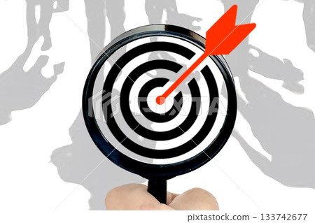 Business target and magnifying glass Business target and magnifying glass 133742677