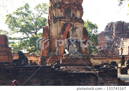 Buddha statue at Wat Mahathat, Ayutthaya Historical Park, Ayutthaya, Thailand Buddha statue at Wat Mahathat, Ayutthaya Historical Park, Ayutthaya, Thailand 133743167