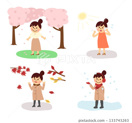 A woman who experiences the four seasons 133743263