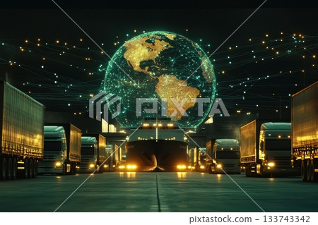 Cargo Transportation Network with Trucks and Airplane Elements Cargo Transportation Network with Trucks and Airplane Elements 133743342