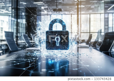 Digital Security Lock Concept in Modern Office Environment Digital Security Lock Concept in Modern Office Environment 133743428