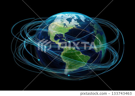 Digital World Globe with Floating Search Queries Representation Digital World Globe with Floating Search Queries Representation 133743463