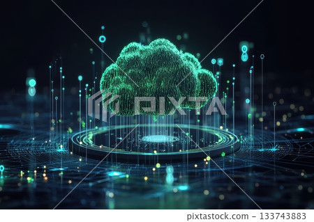 Futuristic Data Visualization of Global Information Cloud Network Futuristic Data Visualization of Global Information Cloud Network 133743883