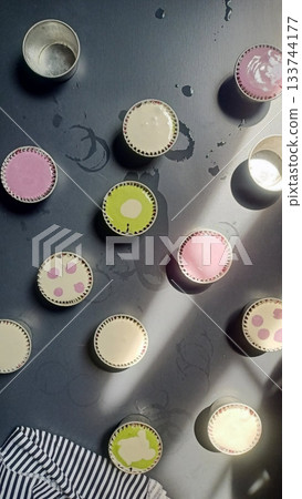 Bolu kukus mekar or Blooming steamed sponge is a children's favorite snack made from flour, sugar, eggs and then steamed, it tastes sweet and soft 133744177