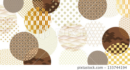 Beige Japanese pattern pattern background 133744194