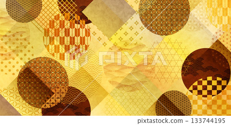 Beige Japanese pattern pattern background 133744195