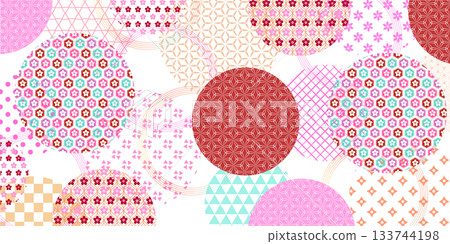 梅花日式圖案背景 133744198