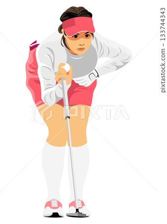 Female professional golfer 133744343