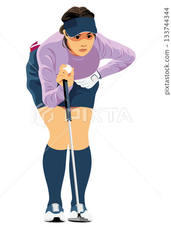 Female professional golfer 133744344