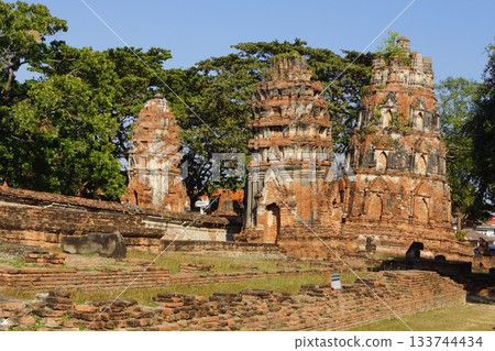 Thailand Ayutthaya Ayutthaya Historical Park Wat Mahathat Pagoda Thailand Ayutthaya Ayutthaya Historical Park Wat Mahathat Pagoda 133744434
