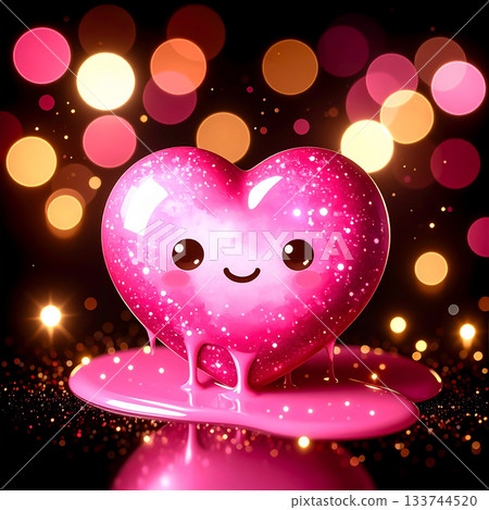 Cute smiling heart-shaped chocolates for Valentine's Day 133744520