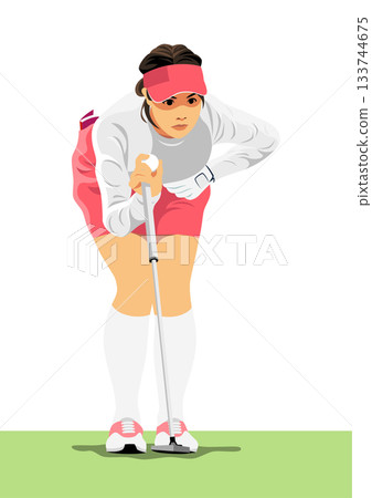 Female professional golfer 133744675