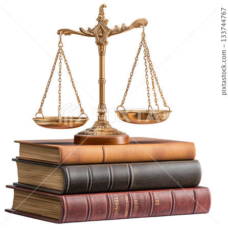 Scale of justice on top of stack book isolated on white background PNG transparent clipart. Scale of justice on top of stack book isolated on white background PNG transparent clipart. 133744767