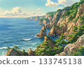 [Kitayamazaki, Tanohata Village, Iwate Prefecture] A scenic spot with a series of cliffs, Kitayamazaki is the Sea Alps 133745138