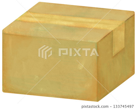 Illustration of a closed cardboard box 133745497