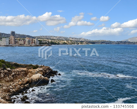 peaceful coastal scene, scenic seaside with city view, tranquil coast featuring city skyline peaceful coastal scene, scenic seaside with city view, tranquil coast featuring city skyline 133745508