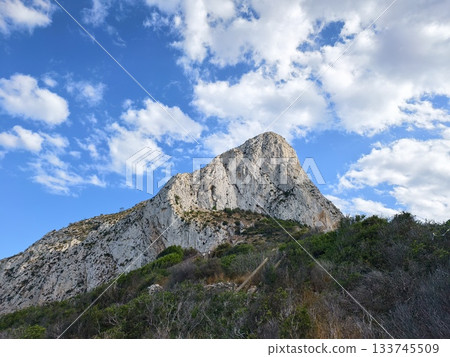 sunny rocky vista, bright limestone ridge scenery, sunlit limestone ridge with cloudy skies sunny rocky vista, bright limestone ridge scenery, sunlit limestone ridge with cloudy skies 133745509