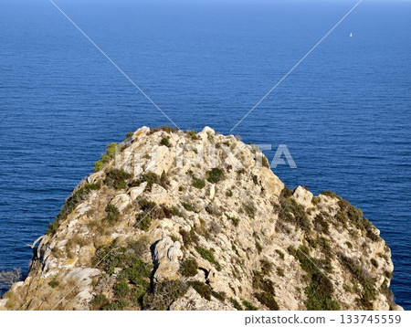 coastal adventure scenery, cliff overlooking vast sea, limestone cap on dramatic rocky coast coastal adventure scenery, cliff overlooking vast sea, limestone cap on dramatic rocky coast 133745559