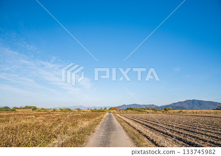 Rural scenery in Maruyamacho, Omihachiman City, Shiga Prefecture 133745982