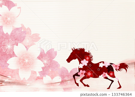 Horse New Year's card zodiac background 133746364