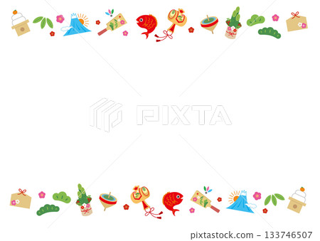 新年彩色幸運符上下框 133746507