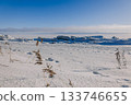 Beautiful winter landscape. Field of white snow and ice on horizon. Light and airy feel and light color palette. High quality photo 133746655
