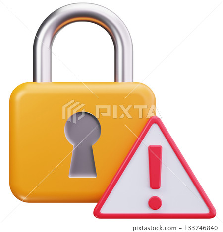 Warning Security Padlock Warning Security Padlock 133746840